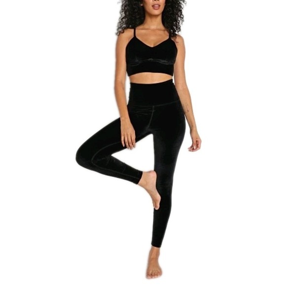 Beyond Yoga Pants - NEW! Beyond Yoga Women's Black Velvet High Waist Leggings Size S $99
